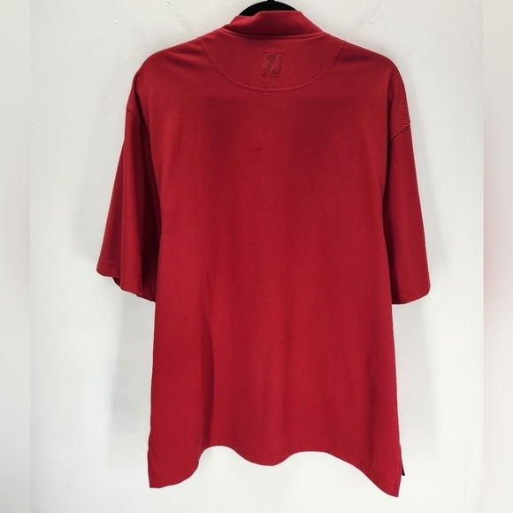 Footjoy Mock Neck Short Sleeve Golf Shirt Mens Large Red - Picture 2 of 9